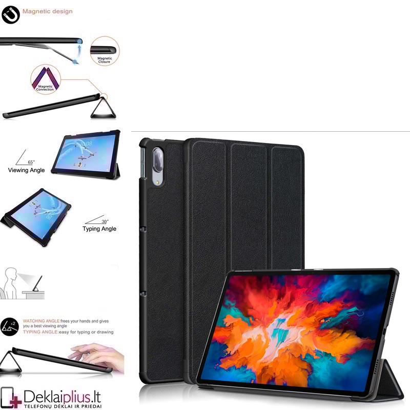 Dirbtinės odos atverčiamas dėklas - juodas (planšetei Lenovo ideaTab P11 Pro J706F) Dirbtinės odos atverčiamas dėklas - juodas (planšetei Lenovo ideaTab P11 Pro J706F)